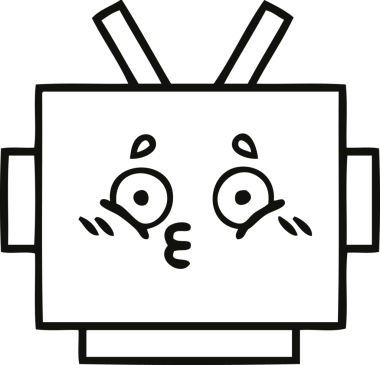 Bir insan tarafından çizilmiş robot kafasının çizgi çizimi