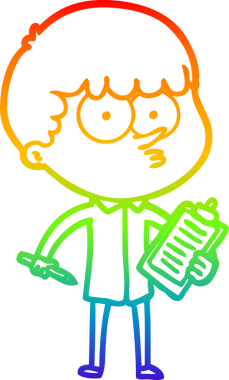 gökkuşağı gradyanı çizimi bir çizgi film meraklısı çocuk bir insan tarafından çizilmiş notlar alıyor