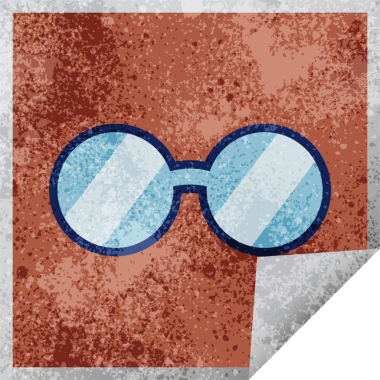 Bir insan tarafından çizilmiş grafik vektör illüstrasyon kare etiketi