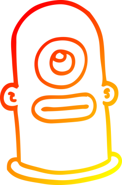 Bir insan tarafından çizilmiş bir Tepegöz çizgi çizimi.