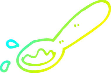 Bir insan tarafından çizilmiş bir yemek kepçesinin soğuk gradyan çizimi