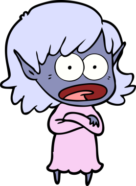 Bir insan tarafından çizilen elf kızı şok etti.