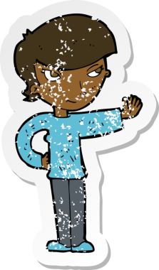 Bir insan tarafından çizilmiş bir karikatür kadının gerilmiş çıkartması.