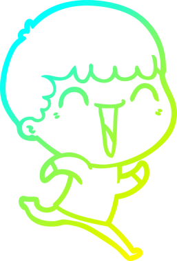 Bir insan tarafından çizilmiş mutlu bir adamın soğuk çizgi çizimi.