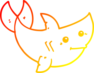 Bir insan tarafından çizilen çizgi film köpekbalığının sıcak çizgi çizimi