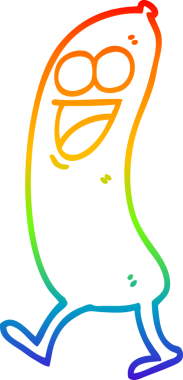 gökkuşağı gradyan çizimi Mutlu bir çizgi film sosisi bir insan tarafından çizildi