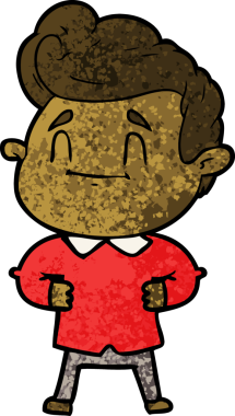 Bir insan tarafından çizilmiş mutlu çizgi film adamı.