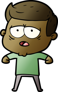 Bir insan tarafından çizilmiş yorgun bir adam.