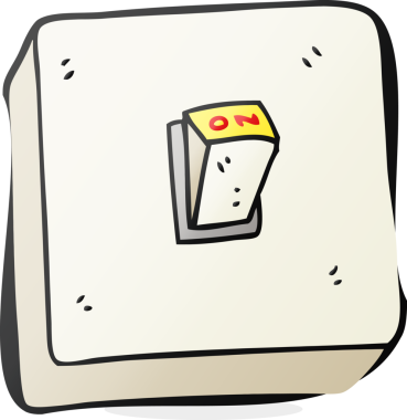 Bir insan tarafından çizilmiş serbest çizim ışık düğmesi