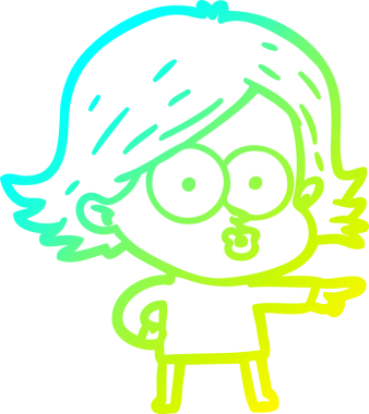 Bir insan tarafından somurtulmuş çizgi film kızı çizimi.