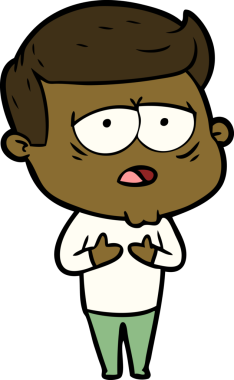 Bir insan tarafından çizilmiş yorgun bir adam.