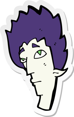 Bir insan tarafından çizilmiş vampir kafasının çıkartması.