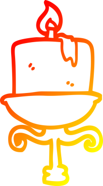 Bir insan tarafından çizilmiş eski bir şamdanın sıcak çizgi çizimi