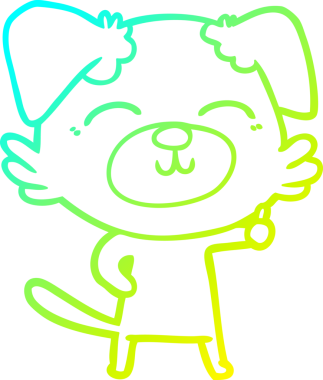 Bir insan tarafından çizilen çizgi film köpeğinin soğuk gradyan çizgisi.