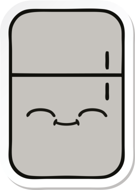 Bir insan tarafından çizilmiş şirin bir buzdolabı etiketi.