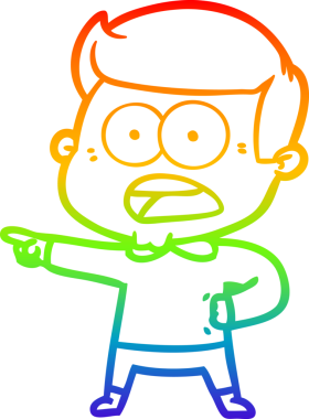 gökkuşağı gradyanı çizimi bir insan tarafından çizilmiş şok bir adam