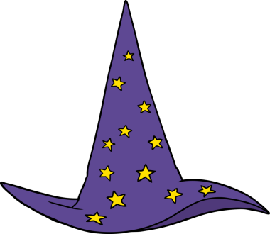 bir insan tarafından çizilmiş bir sihirbaz şapkası.