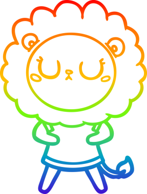 gökkuşağı gradyan çizgi çizimi bir insan tarafından çizilmiş bir aslan