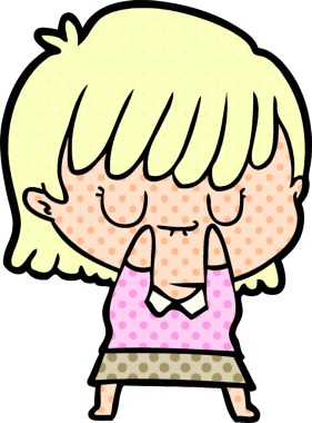 Bir insan tarafından çizilmiş karikatür kadın.