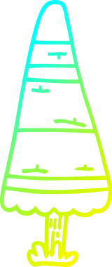 Soğuk gradyan çizgisi bir insan tarafından çizilmiş bir karikatür noel ağacı.