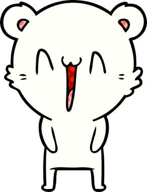 Bir insan tarafından çizilmiş mutlu kutup ayısı karikatürü