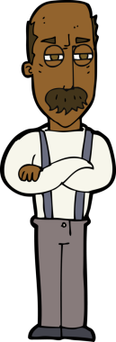 Çizgi film bir insan tarafından çizilmiş yaşlı bir adamı rahatsız ediyor.