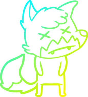 Bir insan tarafından çizilmiş ölü tilki çizgi filmi.