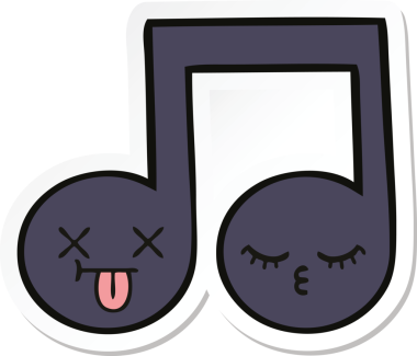 Bir insan tarafından çizilmiş şirin bir karikatür notasının çıkartması.