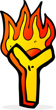 Bir insan tarafından çizilmiş yanan bir karikatür.