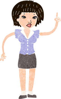 Bir insan tarafından çizilmiş bir fikri olan karikatür kadın.