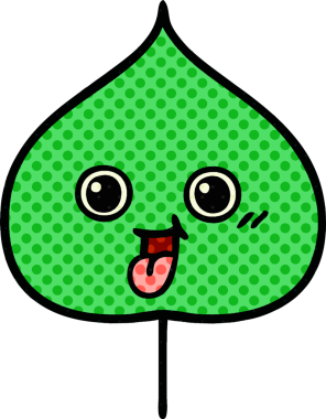 bir insan tarafından çizilmiş dışavurumsal yaprağın çizgi roman tarzı