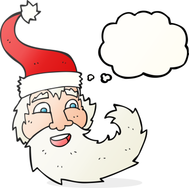 Serbest çizim düşünce balonu Noel Baba çizgi filmi bir insan tarafından çizilmiş.