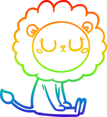 gökkuşağı gradyan çizgi çizimi bir insan tarafından çizilmiş bir aslan