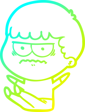 Bir insan tarafından çizilmiş bir çizgi filmin soğuk gradyan çizimi.