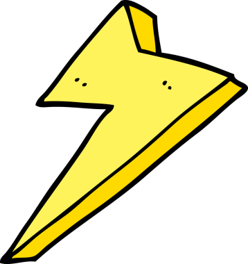 Bir insan tarafından çizilmiş çizgi film yıldırımı