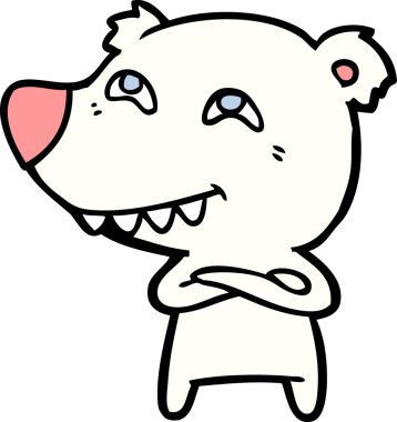 Bir insan tarafından çizilmiş kutup ayısı karikatürü