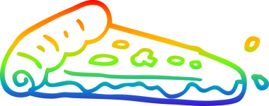 Bir insan tarafından çizilmiş bir pizza diliminin çizimi.