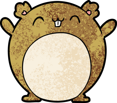 Bir insan tarafından çizilmiş çizgi film hamsterı.