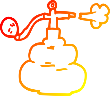 Bir insan tarafından çizilmiş bir çizgi film parfüm şişesinin çizimi.