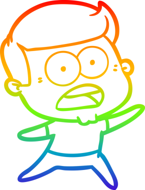 gökkuşağı gradyanı çizimi bir insan tarafından çizilmiş şok bir adam