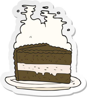 Bir insan tarafından çizilmiş bir karikatür pastasının etiketi.