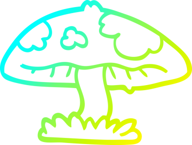 Bir insan tarafından çizilmiş bir mantarın soğuk gradyan çizimi