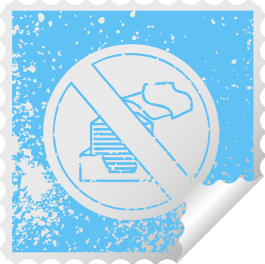 Bir insan tarafından çizilmiş kağıtsız ofis sembolünün kare soyma etiketi.