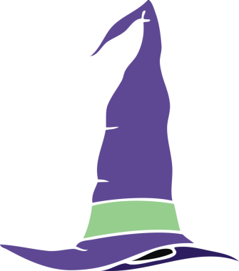 Bir insan tarafından çizilmiş karalama cadı şapkası.