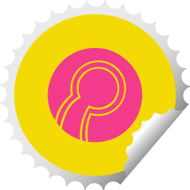 Bir insan tarafından çizilmiş bir kase topunun dairesel soyma etiketi.