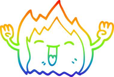 gökkuşağı gradyan çizgi çizimi bir insan tarafından çizilen mutlu gaz alevi