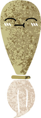 Bir insan tarafından çizilmiş bir boya fırçasının retro çizim tarzı karikatürü