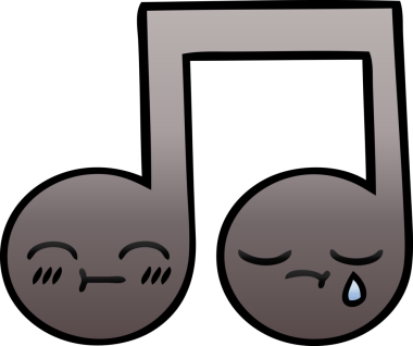 Bir insan tarafından çizilmiş bir notanın gölgelenmiş karikatürü