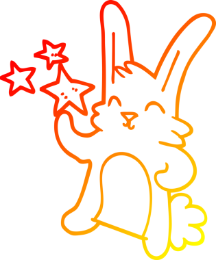 Bir insan tarafından çizilmiş mutlu tavşan çizgi çizimi.