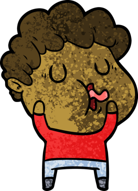 Bir insan tarafından çizilmiş bir karikatür adam.